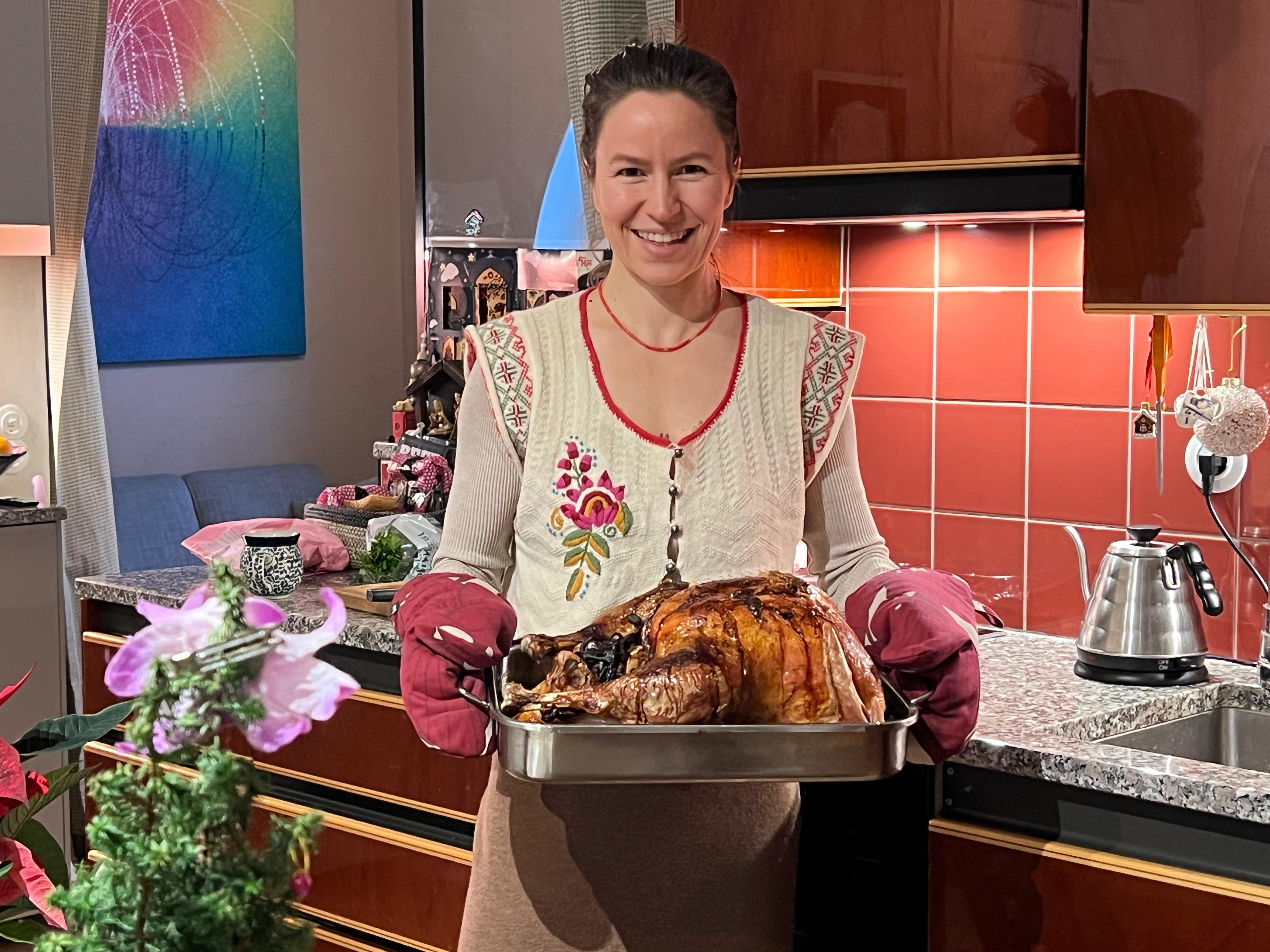 täytetty kalkkuna kiitospäivä joulu